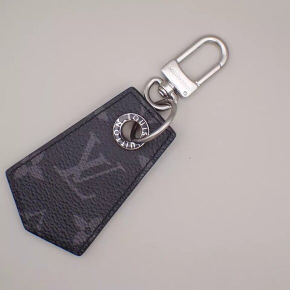 LOUIS VUITTON Eclipse Key Ring Bag Charm Monogram Eclipse Black - Picture 1 of 15